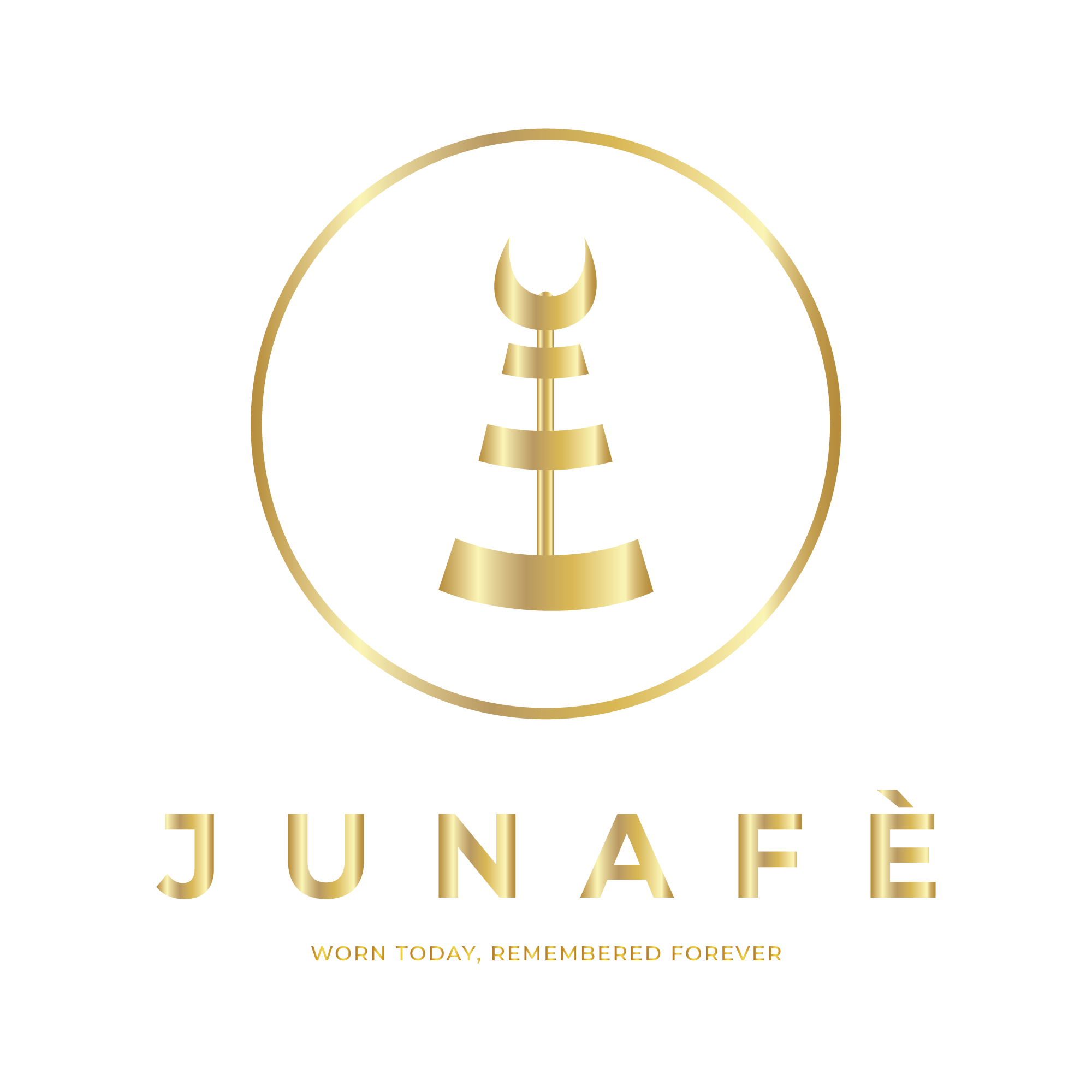 JUNAFÈ emblem and wordmark. Worn today, remembered forever.